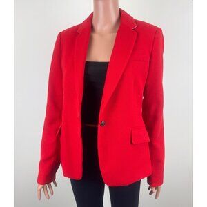 Women's British Khaki Slim Fit ingle Breasted Red Blazer Size Medium